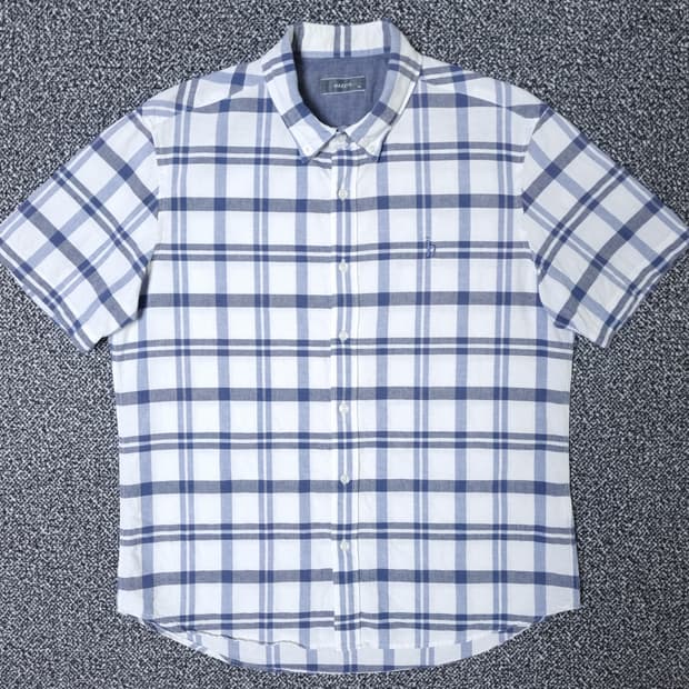 [무료배송][110]헤지스 남성용 체크 린넨 반팔 셔츠 남방