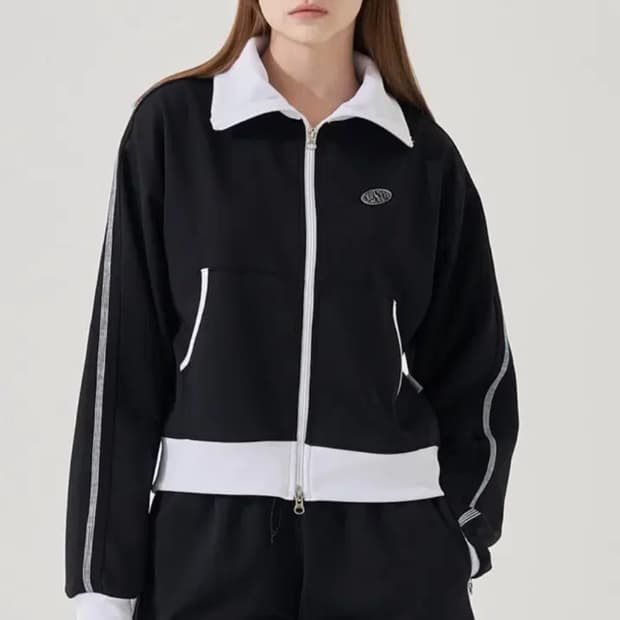 아워세이아워 배색 크롭 져지