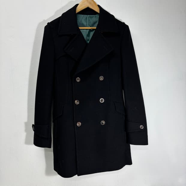 L 티아이포맨 TIFORMEN 블랙 로브 캐시미어블렌드 더블코트