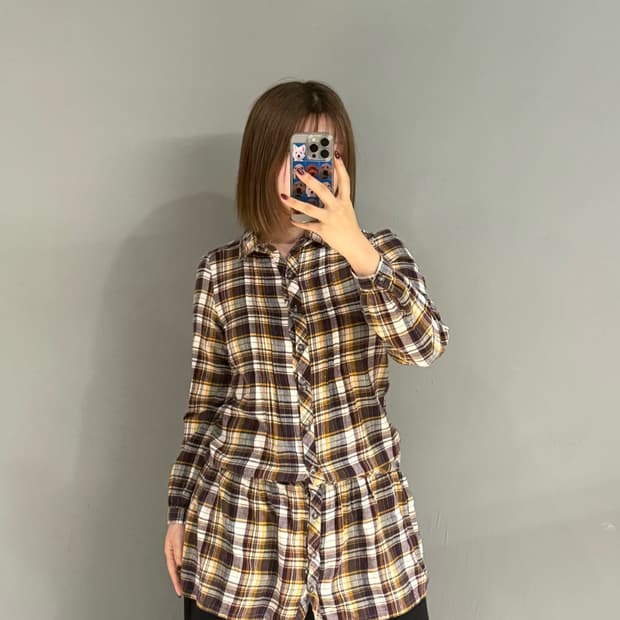 kawaii check pattern one-piece