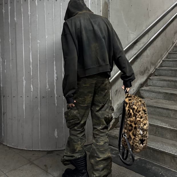 Tech Camo Wide Cargo Pants