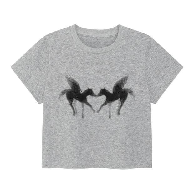 다이닛 x 윤비누 SLIM T-SHIRT IN MELANGE GREY