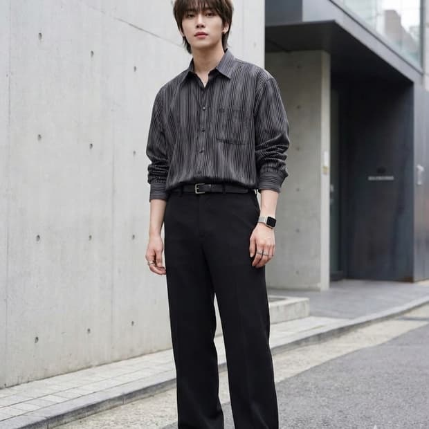 발렌시아가 파리 라이센스 빈티지 스트라이프 긴팔 셔츠