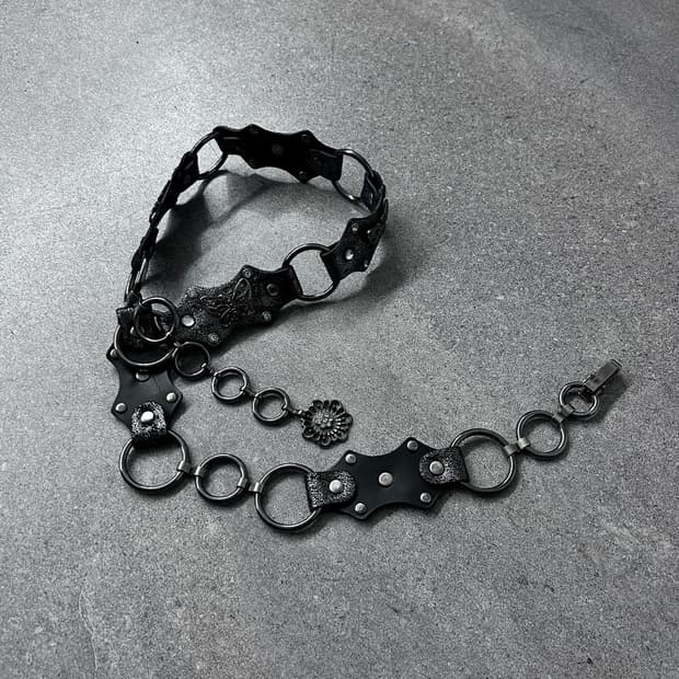 Gothic Ring Chain Leather Belt