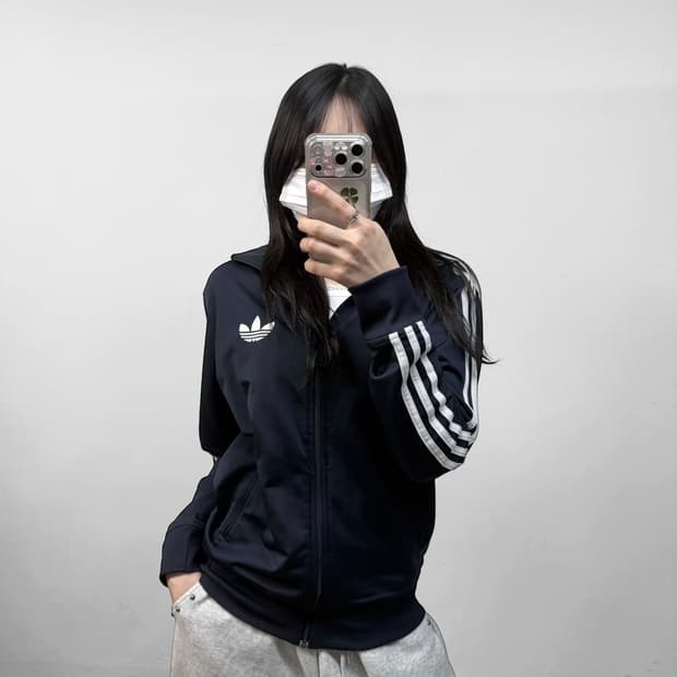 아디다스 파이어버드 트랙탑 져지 화이트 네이비