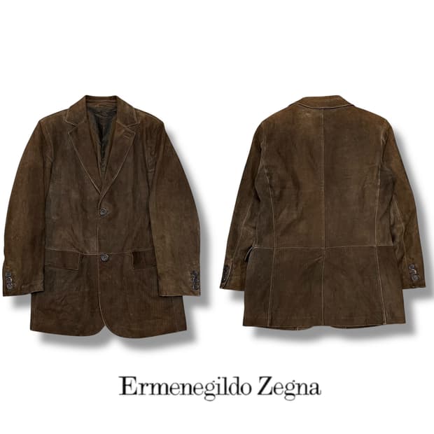 에르메네질도 제냐 스웨이드 블레이저 s08674
