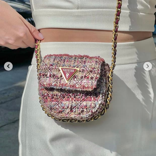 게스 미니 트위드 y2k 숄더백 크로스백