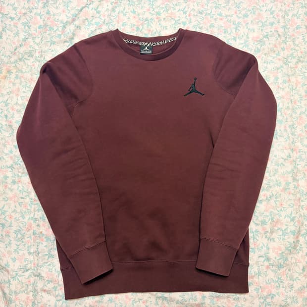 (m) 나이키 조던 자수로고 버건디 맨투맨