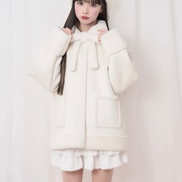 허니시나몬 리본 무스탕 / 양산형 양지뢰 지뢰계 걸리 모리
