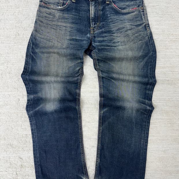 •EDWIN EG503 빈티지 워싱 데님 팬츠 (32×33)
