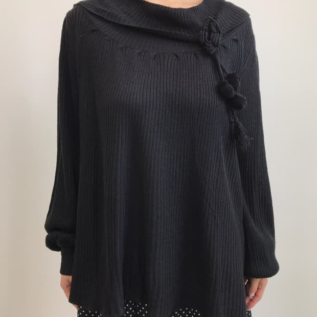 Jpn Black Ribbed Knit