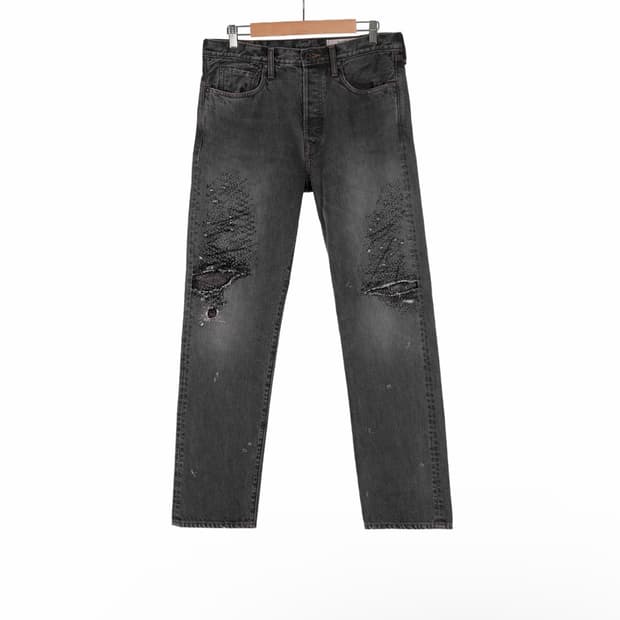 [32] 캐피탈 남성 몽키 시스코 14oz 5p 데님 팬츠 흑청 그레이