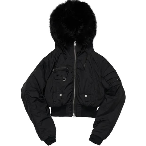 스키즘인듀싱 HOODED PUFFER JACKET BLACK 패딩