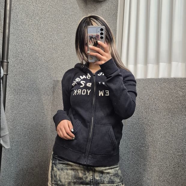 ABERCROMBIE LETTERING HOODIE ZIPUP 