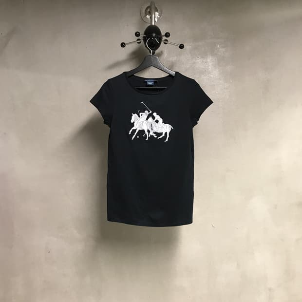 폴로 랄프로렌 블랙 반팔 티셔츠 M(W)