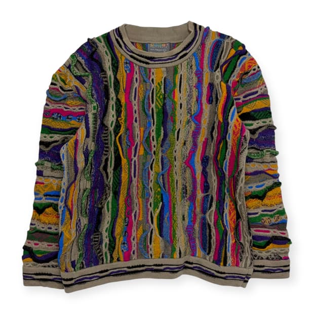 쿠지 패턴 니트 티셔츠