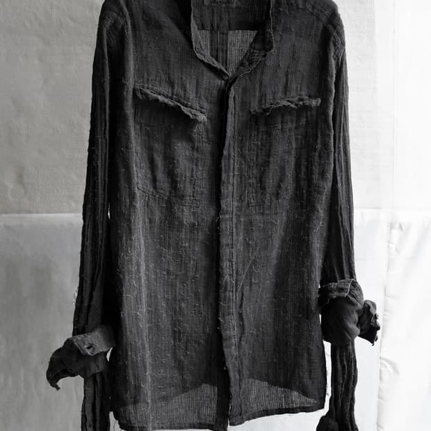 [M] double sleeve field shirt / endo ink