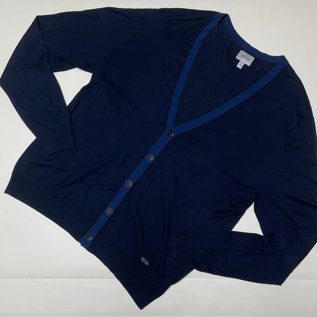 아르마니 콜레지오니 네이비 가디건