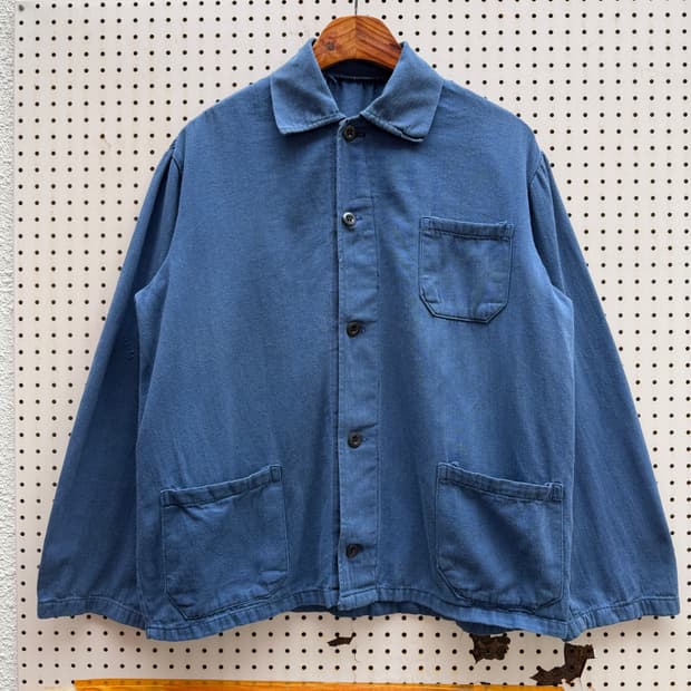 1970s FADED LIGHT GREY BLUE 빈티지 프렌치워크자켓