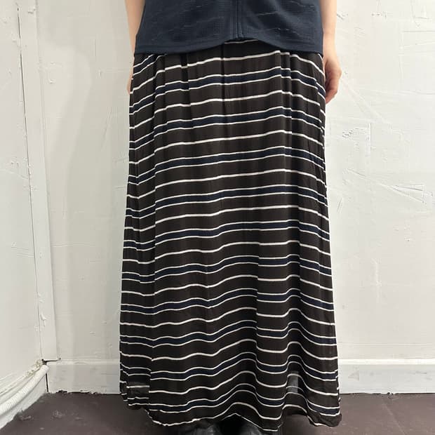 h.b stripe long skirt