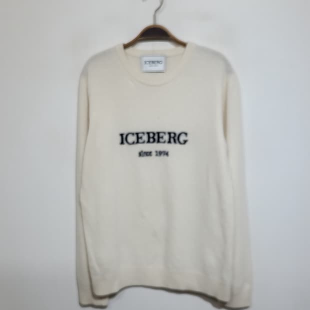 (XL) 아이스버그 니트 아이보리 울 캐시미어 스웨터 이태리판 