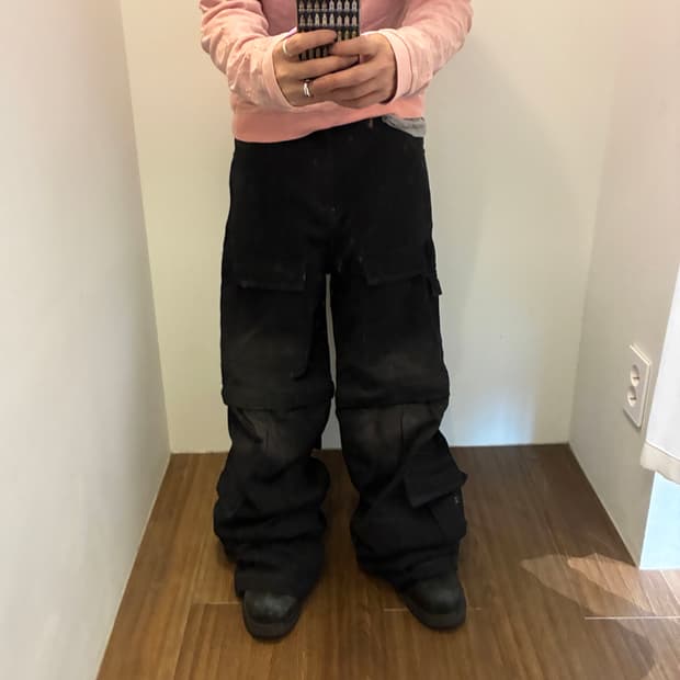 FadedWash Multi-Pocket FlaredCargo Pants