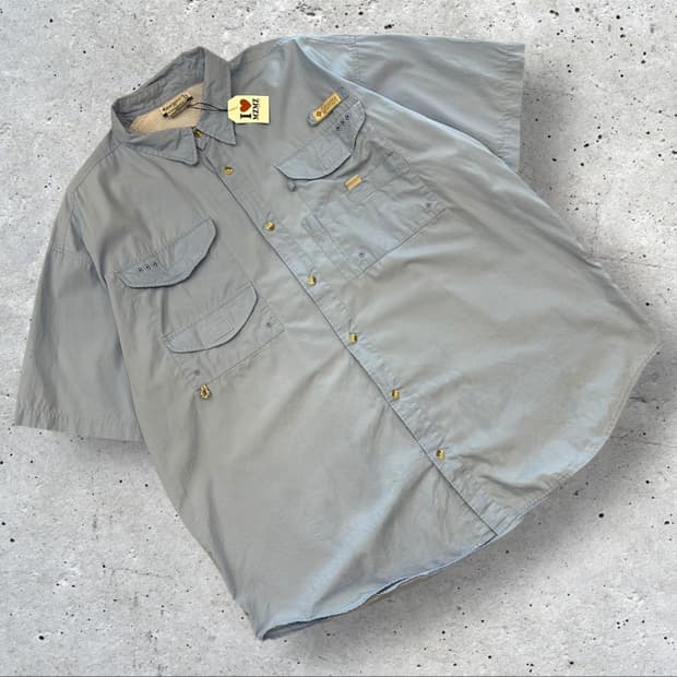 [XL] 컬럼비아 PFG 반팔 셔츠 하늘 A430