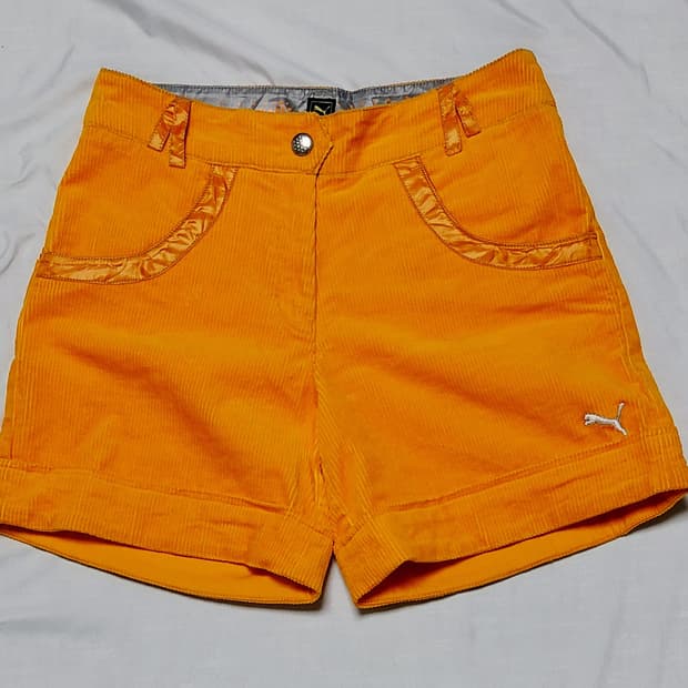 [M] 푸마(PUMA) 빈티지 오렌지 코듀로이 골프/스포츠 숏팬츠