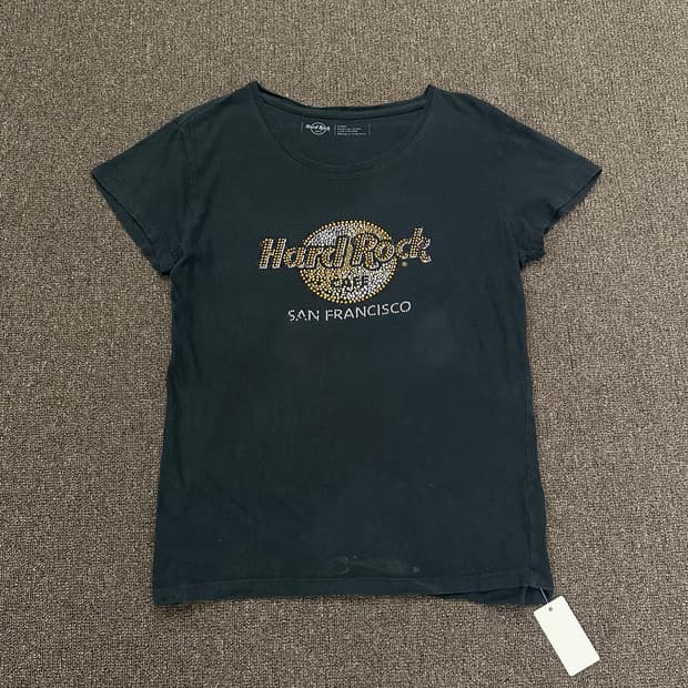 L)Hard Rock 비즈 로고 블랙 반팔