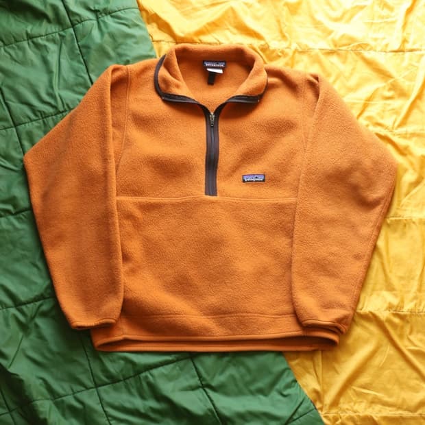 파타고니아 빈티지 00s 마수피얼 신칠라 하프집업 플리스 오렌지 S