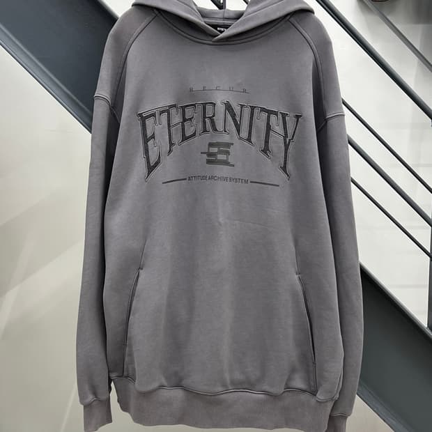 시스템옴므 자수/프린팅 오버핏 후드 티셔츠