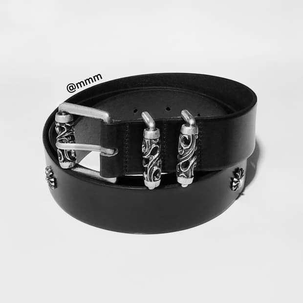 크롬 웨스턴 소가죽 벨트