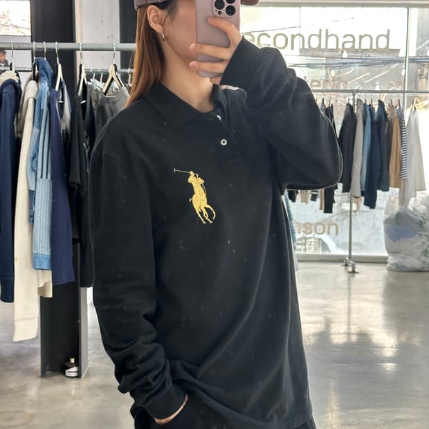 폴로랄프로렌 빅포니 넘버링 슬릿 PK롱슬리브긴팔티