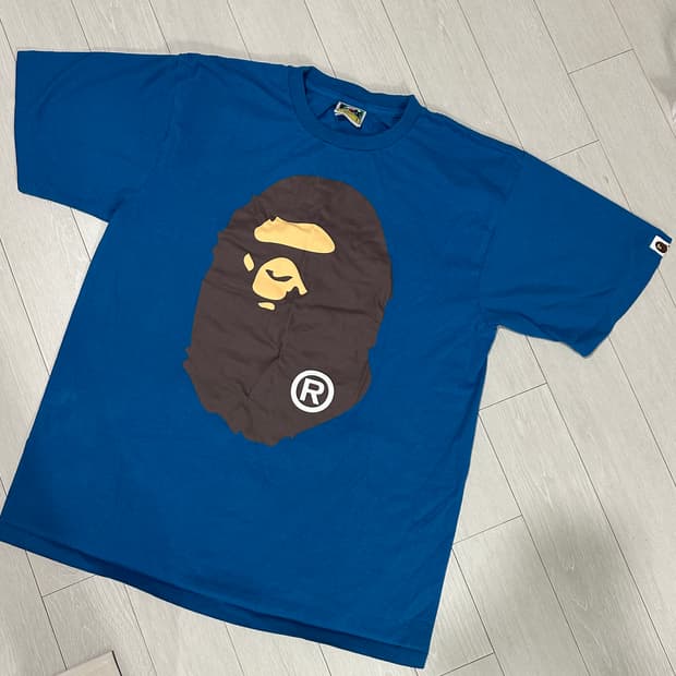 베이프 빅 에이프 헤드 티셔츠 블루