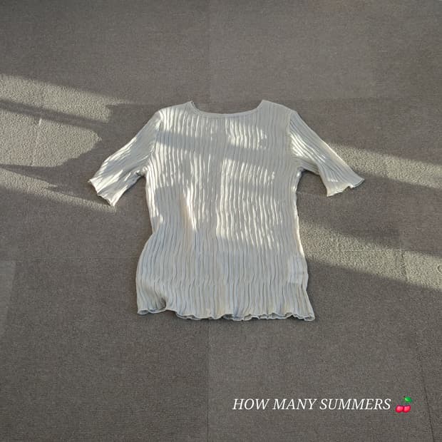 여름 반팔 주름 셔츠