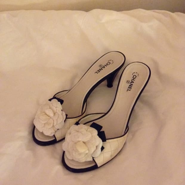 2007 Chanel Vintage Camellia Mule Heels