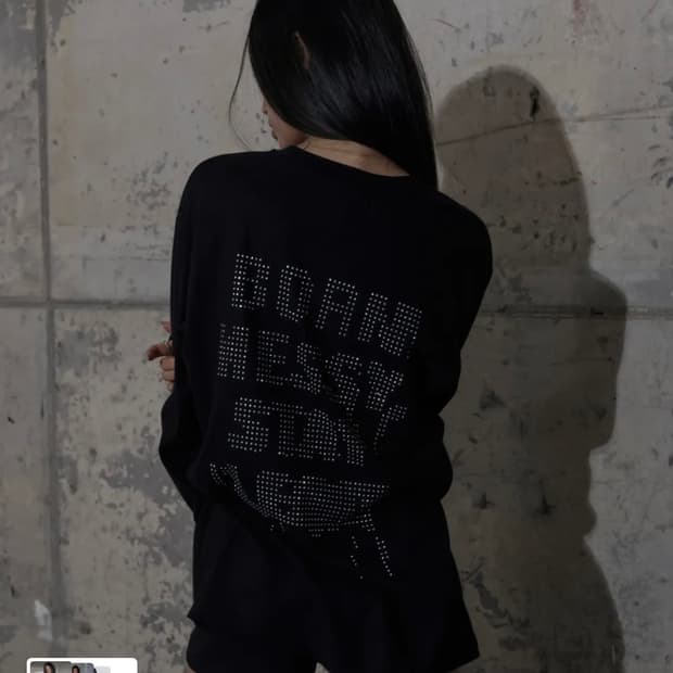 팬시클럽 FF 레터링 롱슬리브 블랙