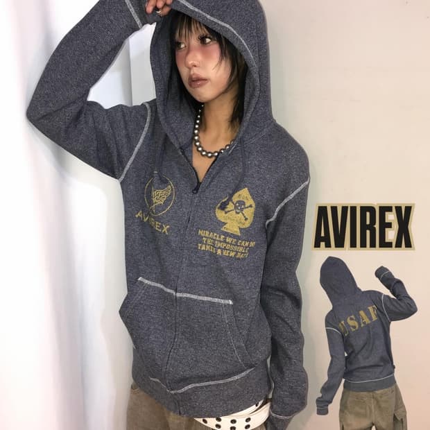 Avirex USAF Waffle Hood Zip-Up