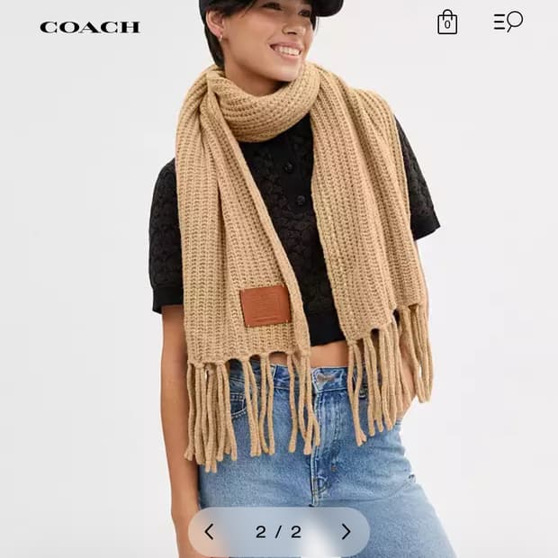 코치 차콜 오버사이즈 머플러 새상품