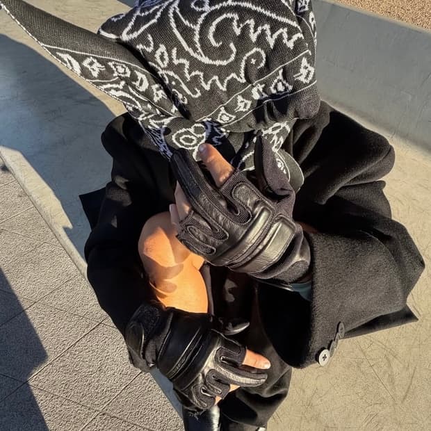 슈프림 x 넘버 나인 레더 글러브 블랙