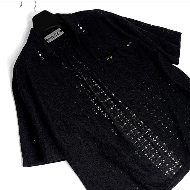 Michisiru gems 크로셰 셔츠 (Black)
