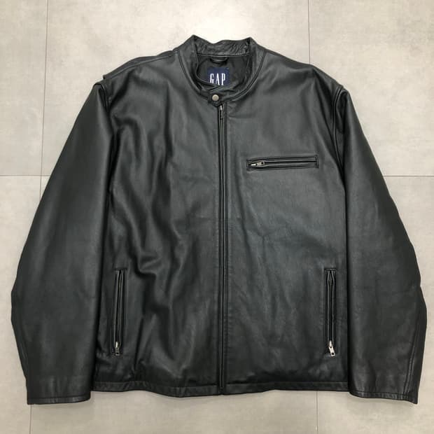 갭 gap 가죽 레더 라이더 자켓 XL