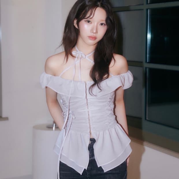 뉴얼린 페어리 쉬폰 블라우스