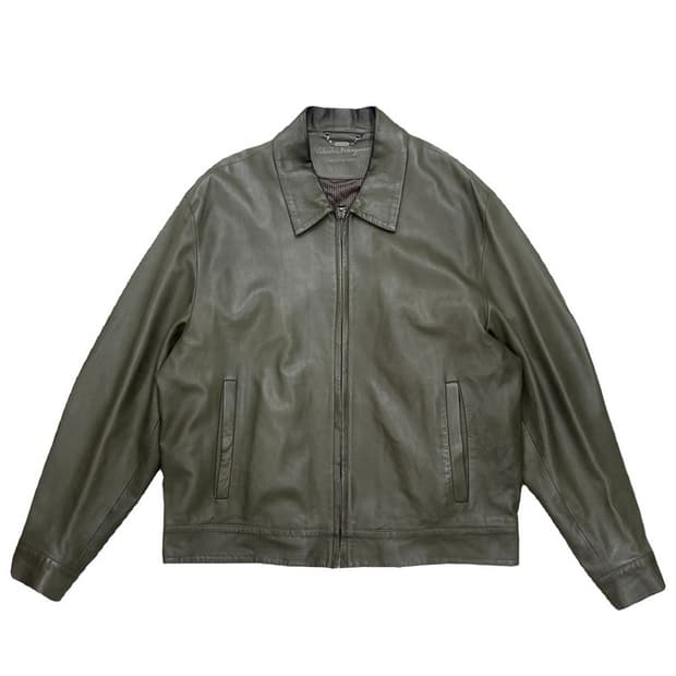 Salvatore FERRAGAMO 레더 자켓 카키 50