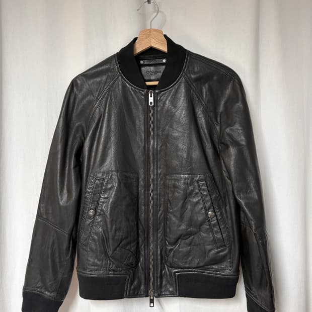 코치 14aw 레더 봄버 자켓