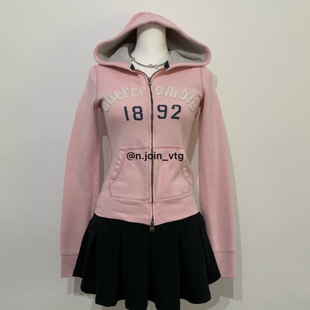 아베크롬비 핑크 후드집업