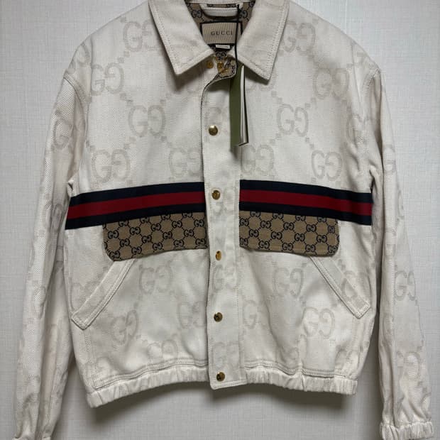 [44/새상품] 구찌 자카드 트러커 데님 자켓