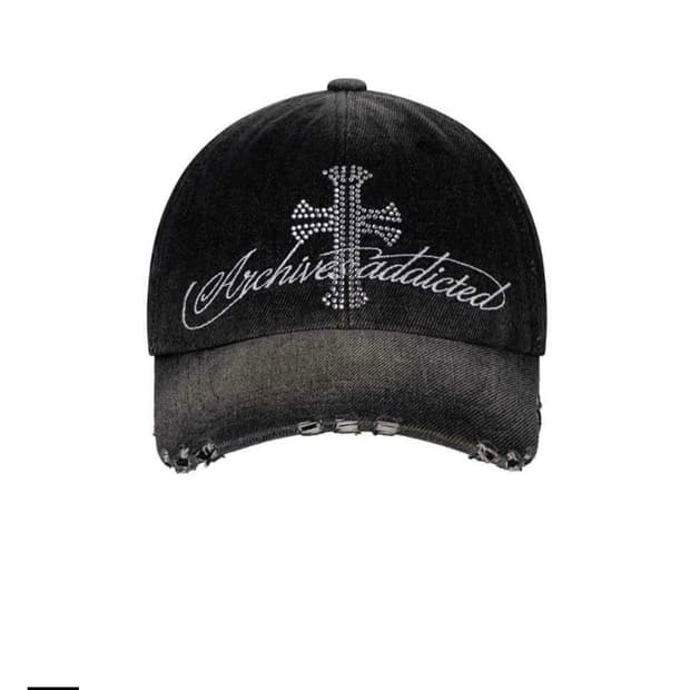 2000 아카이브 캡 모자 CRUCIA CAP (BLACK DENIM)