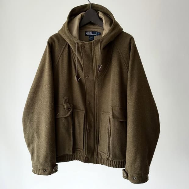 90s polo wool wading jacket L (100추천)