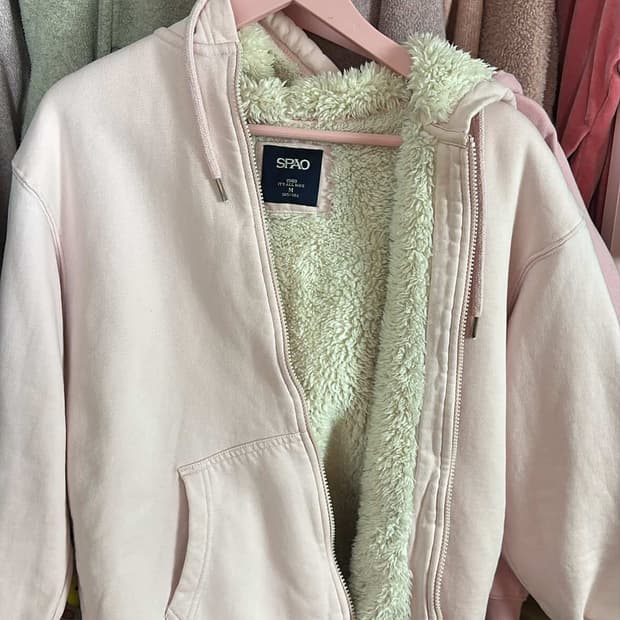 빈티지 스파오 양털 딸기우유 후드집업